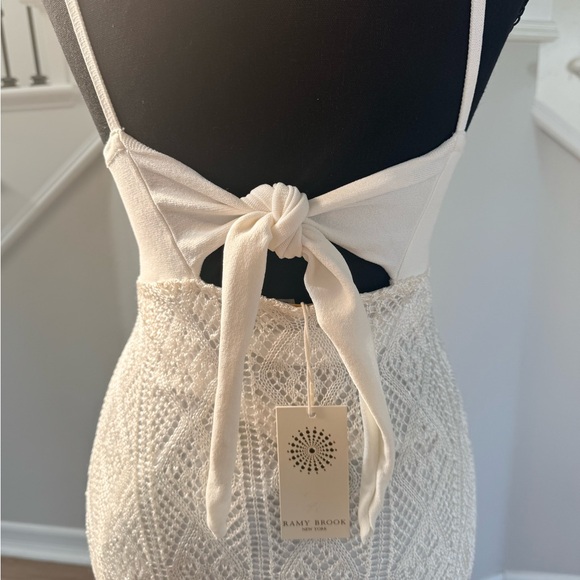 Ramy Brook Maddox Knit Lace Midi Dress Large Ivory NWT - Picture 4 of 4